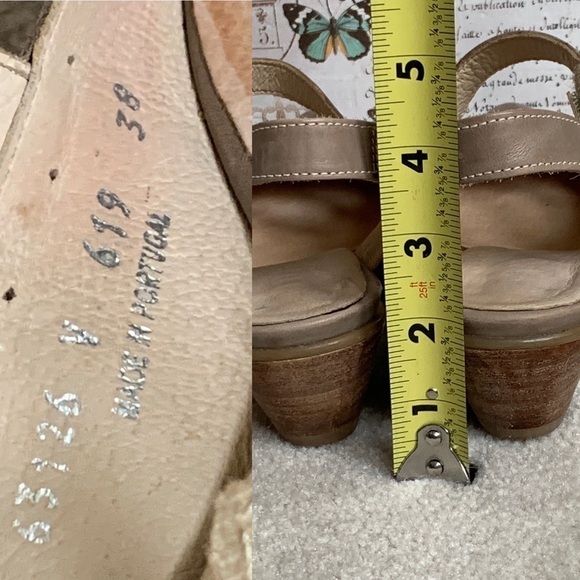 Fidji leather, made in Portugal, Sling back heels, 38/7.5 - Picture 8 of 16